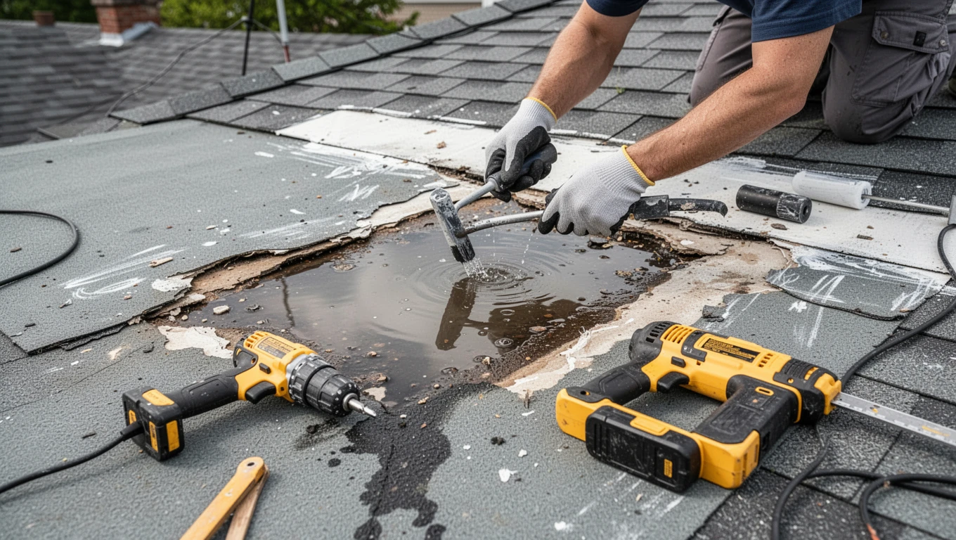 Roof Leak Water Damage Repair