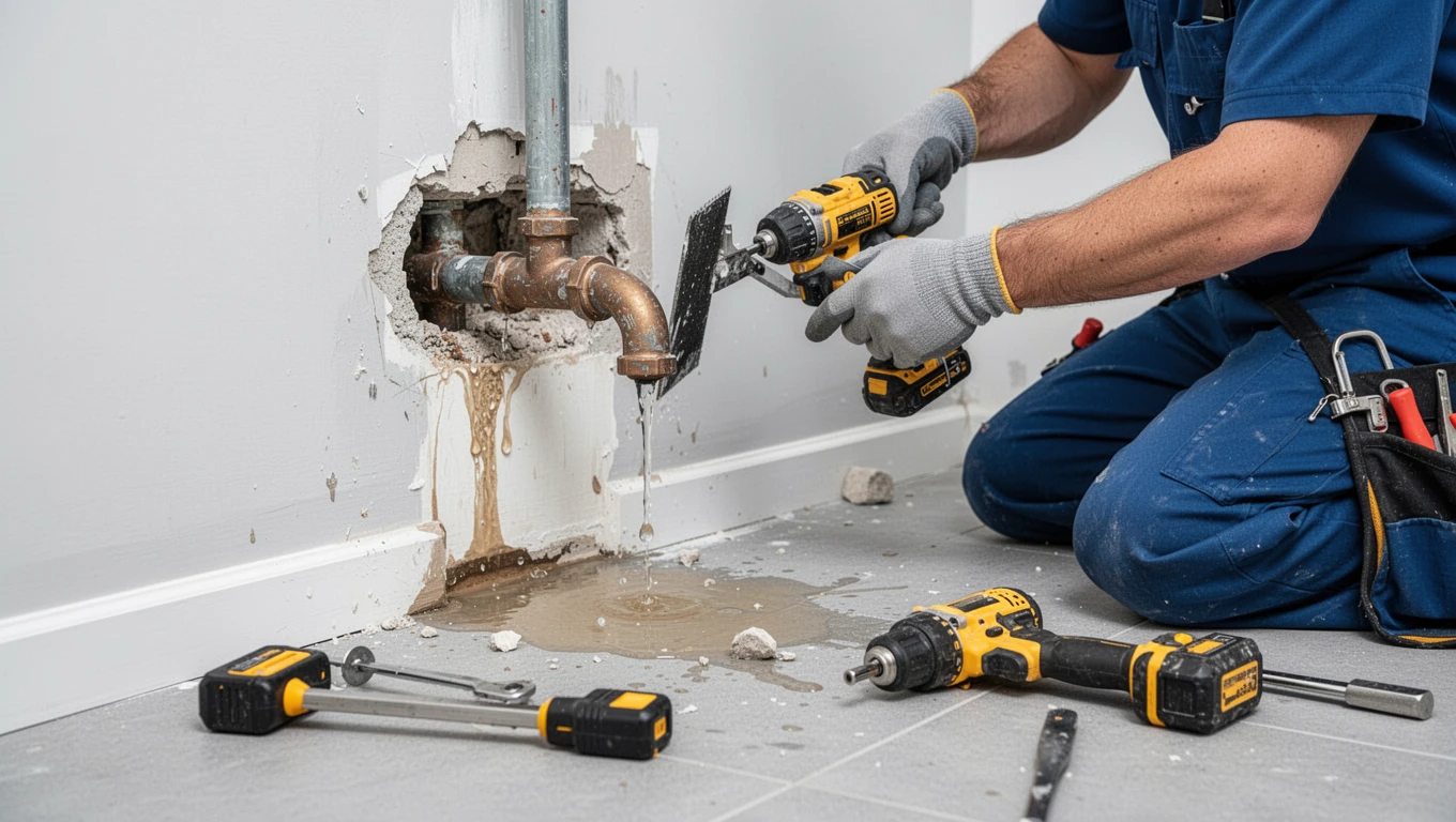 Leaking Pipe Water Damage Repair